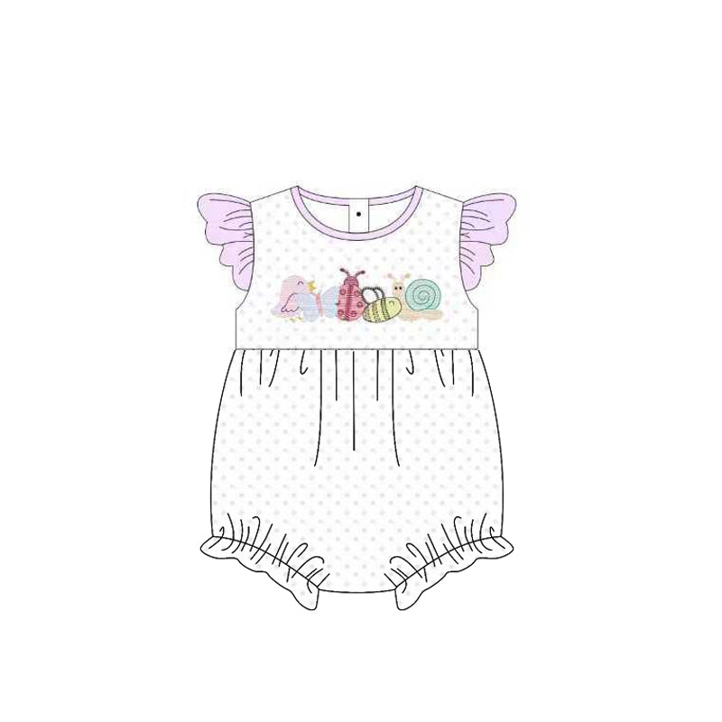 Snail design toddle baby girl summer romper preorder