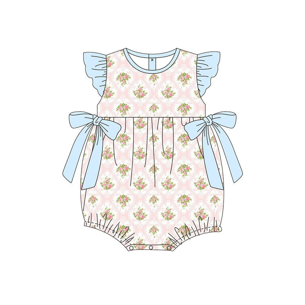 Floral design toddle baby girl summer romper preorder