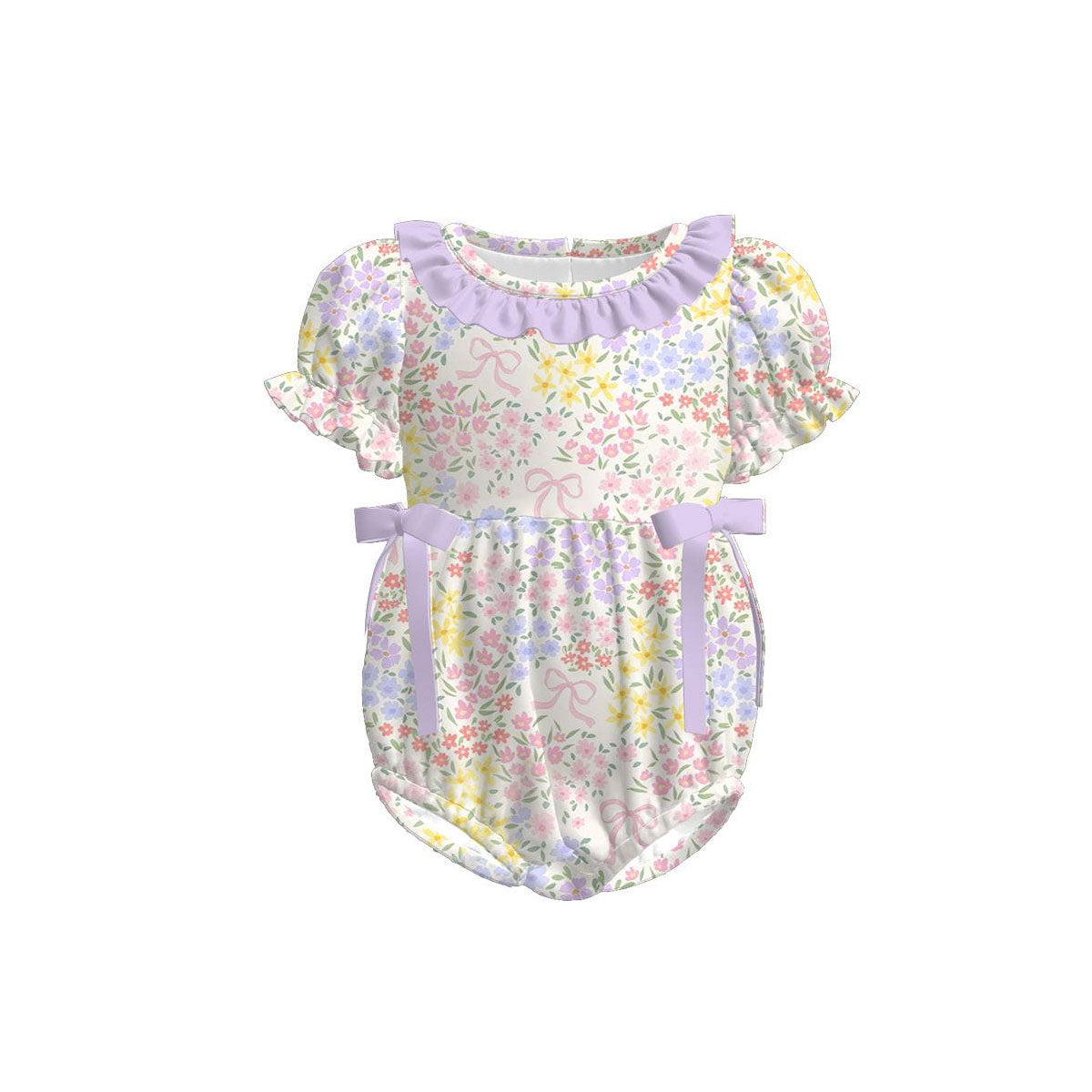 Pink Blue floral design toddle baby summer romper preorder