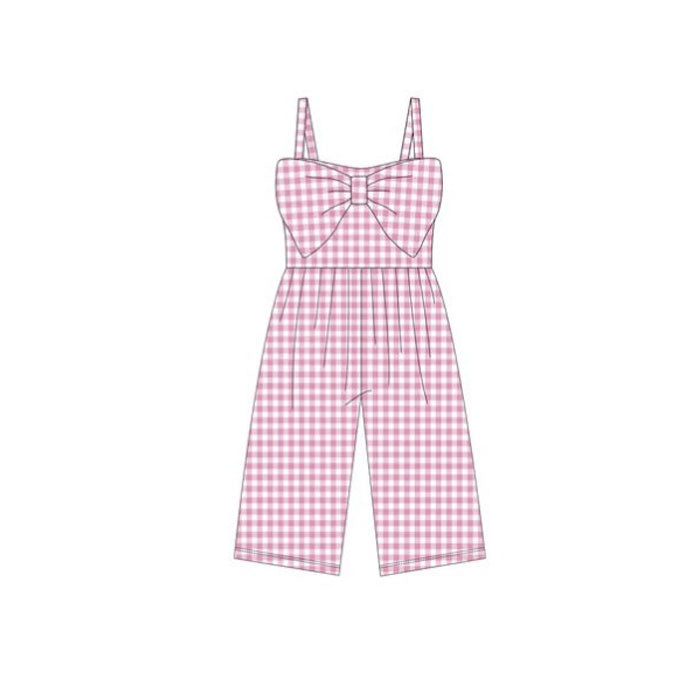 Toddle girls pink plaid design jumpsuit preorder