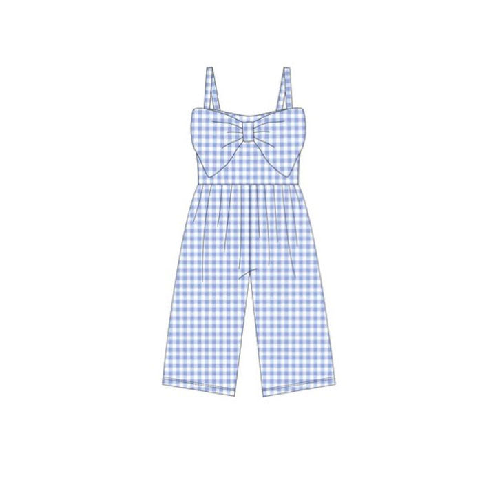 Toddle girls blue plaid design jumpsuit preorder