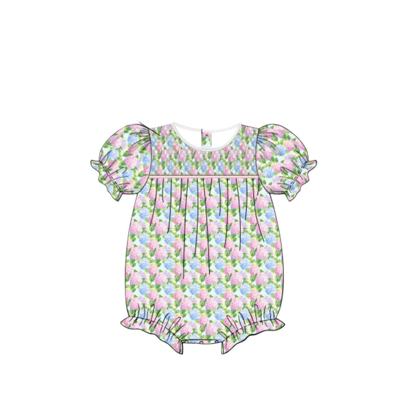 Pink blue floral design toddle baby romper preorder