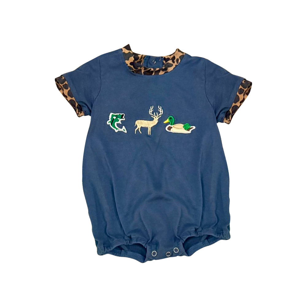 Toddle baby duck deer hunting season short sleeve romper preorder