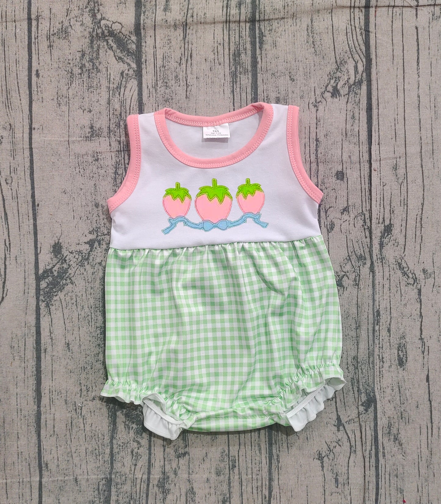 Toddle baby girls embroidery strawberry summer romper preorder