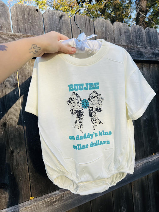 Toddle baby western bow romper preorder