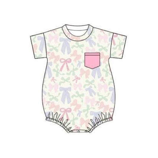 Toddle baby colorful bow romper preorder