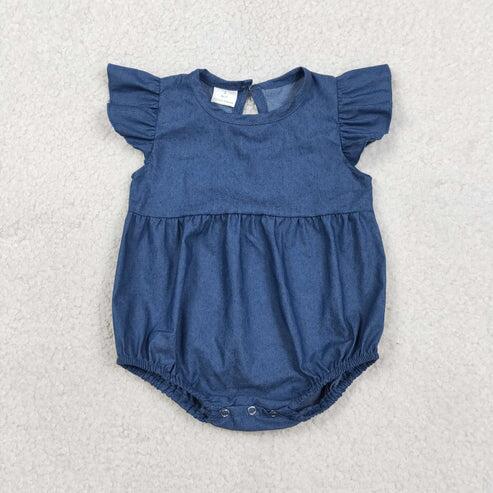 Blue plaid design toddle baby romper