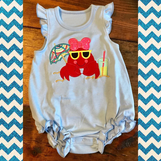 Toddle baby summer crab design romper preorder