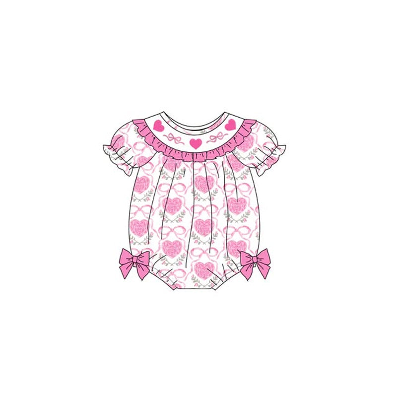 Valentines heart toddle baby girls romper preorder