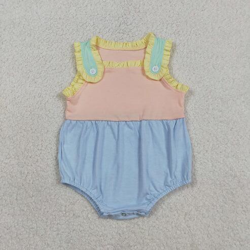 Blue plaid design toddle baby romper