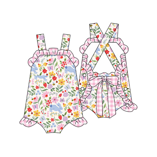 Easter bunny floral design toddle baby  romper preorder