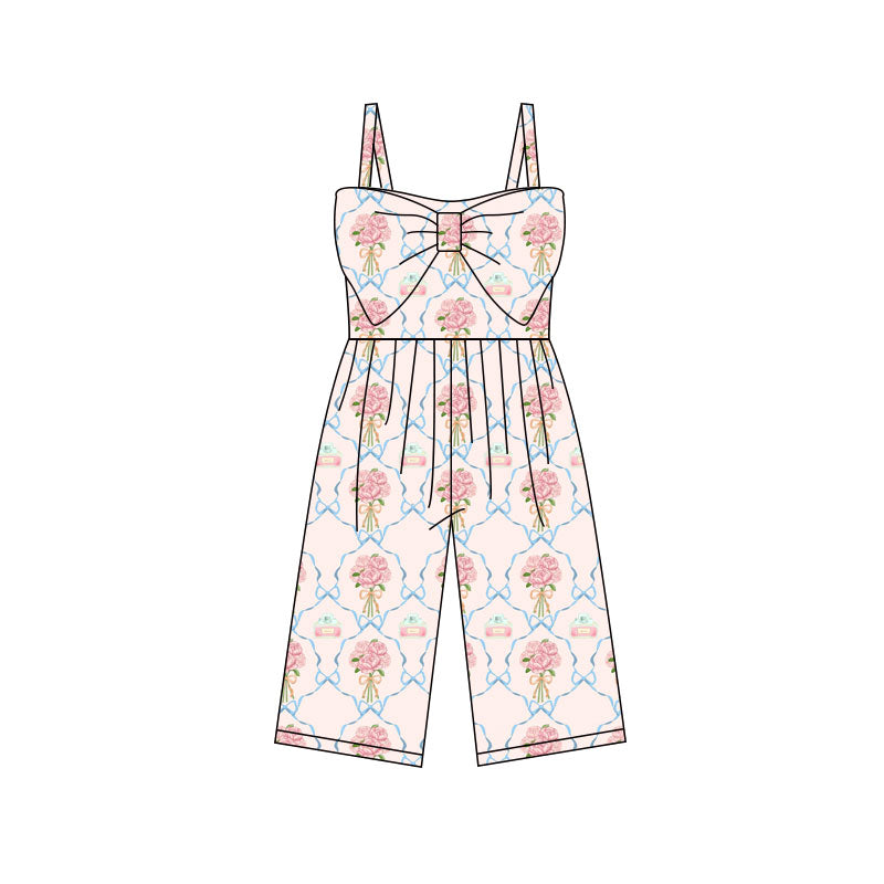 Toddle girls pink bow strawberry design jumpsuit preorder