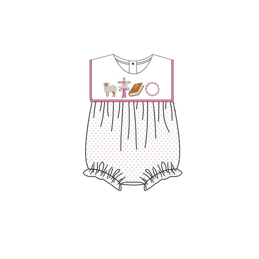 Easter cross design toddle baby boy romper preorder
