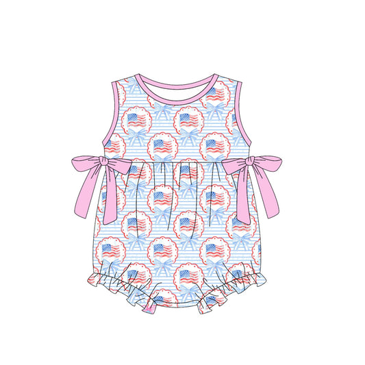 American flag design toddle baby girl romper preorder