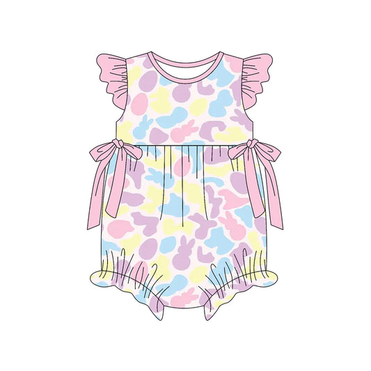 Easter bunny design girls romper preorder