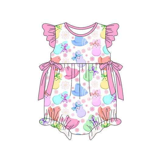 Easter bunny design girls romper preorder
