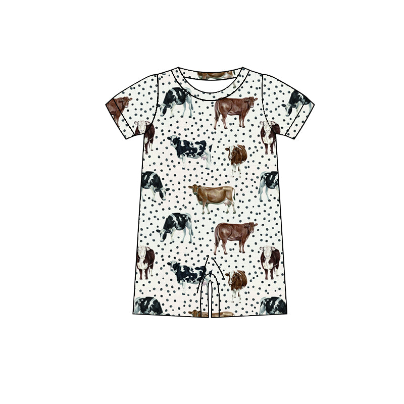 Cow print design baby boy romper preorder