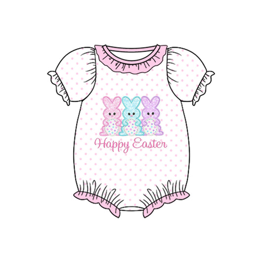 Easter bunny design baby girl summer romper preorder