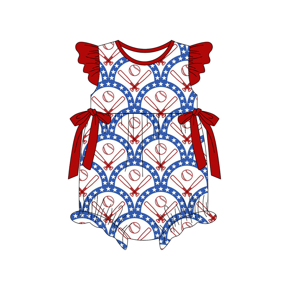 Baseball design baby short sleeve romper preorder