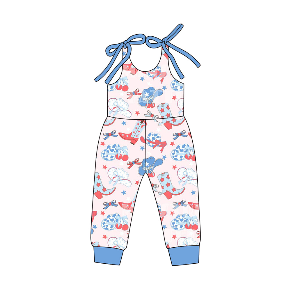 Western cowgirl July 4th design baby romper preorder