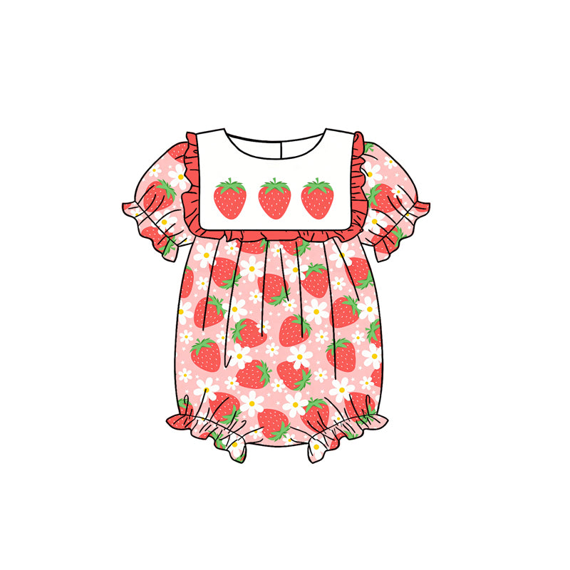 Strawberry design baby girls romper preorder