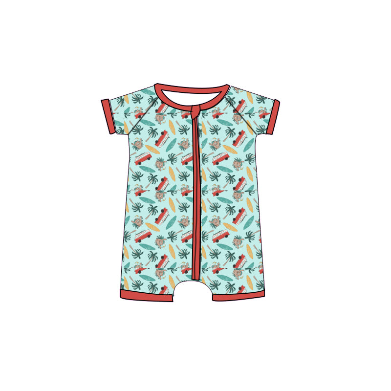 Beach design baby short sleeve romper preorder