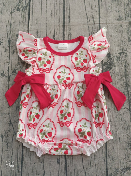Strawberry design print toddle girls summer romper preorder