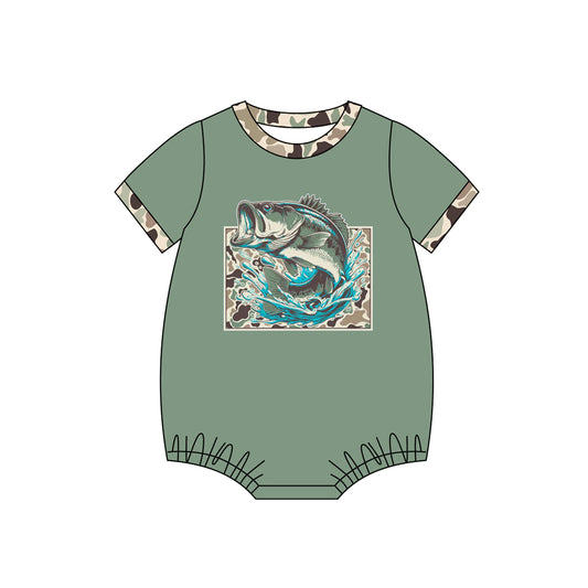Fishing design baby boy summer romper preorder