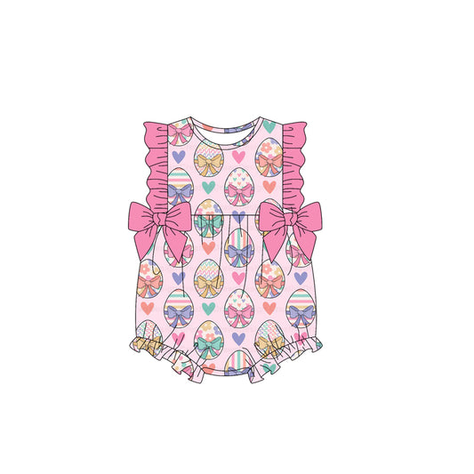 Easter eggs baby girls holiday romper preorder
