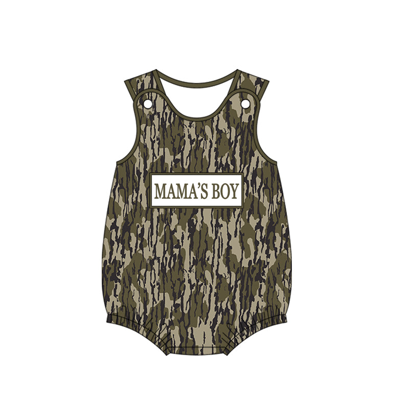 Mamas boy camo romper preorder