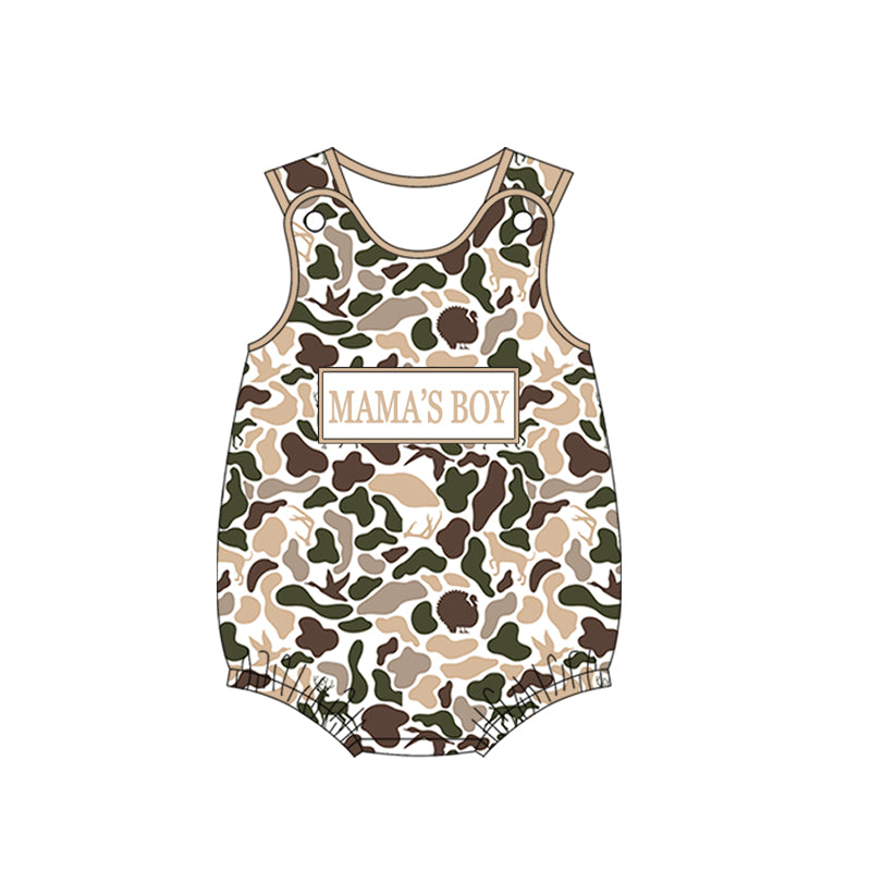 Mamas boy deer duck camo romper preorder