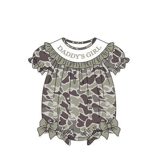 Daddys girl dark grey camo romper preorder