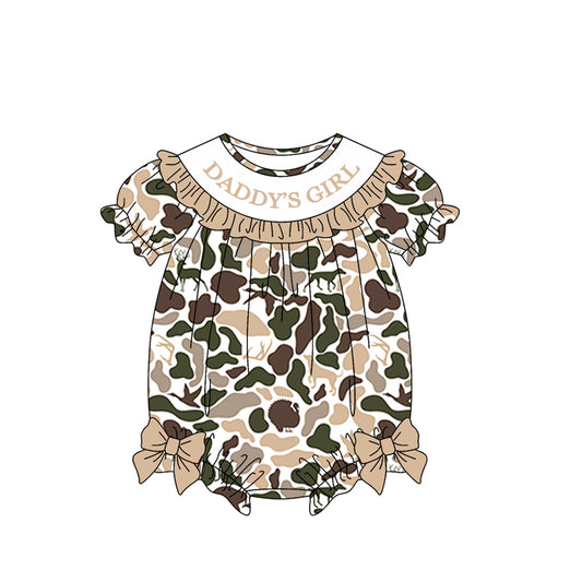 Daddys girl deer duck camo romper preorder
