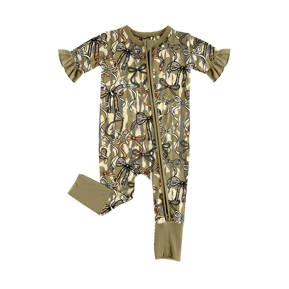Camo bow design toddle baby summer romper preorder