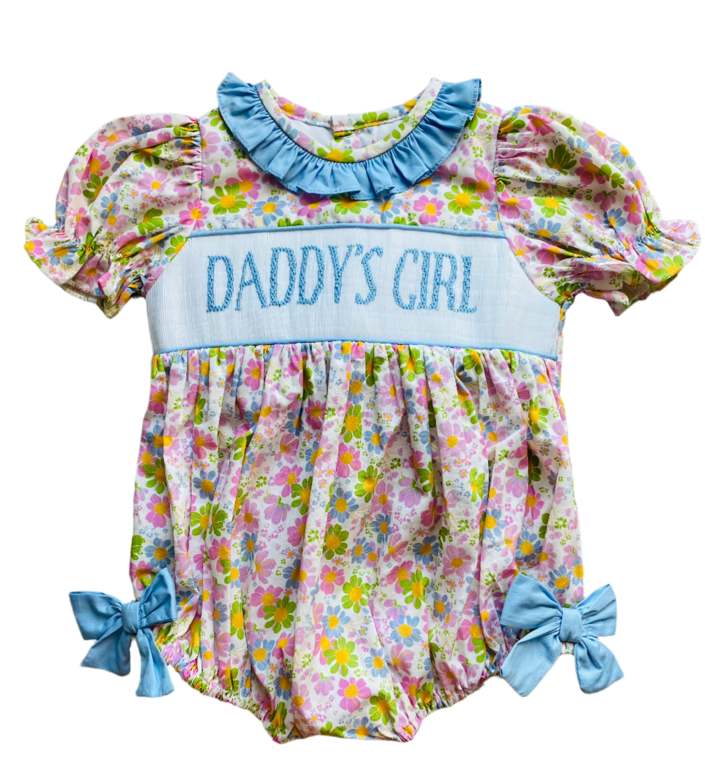 Daddys girl pink floral summer romper preorder
