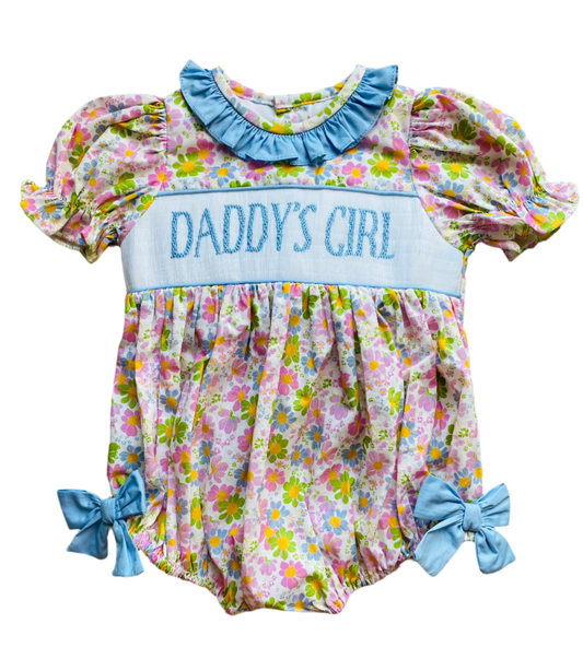 Daddys girl pink floral summer romper preorder