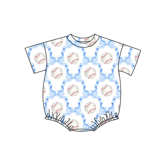 Baseball print toddle boy romper preorder