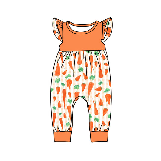 Carrot print toddle girls short sleeve easter romper preorder