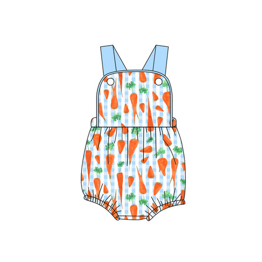 Carrot print toddle boy easter romper preorder