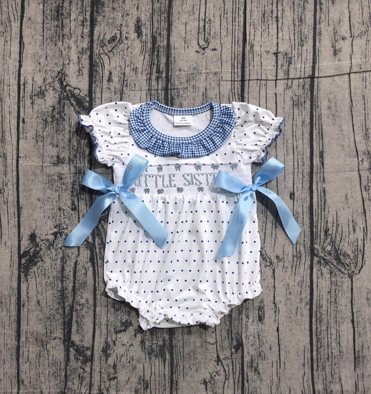 Little sister design toddle girl baby smocked romper preorder