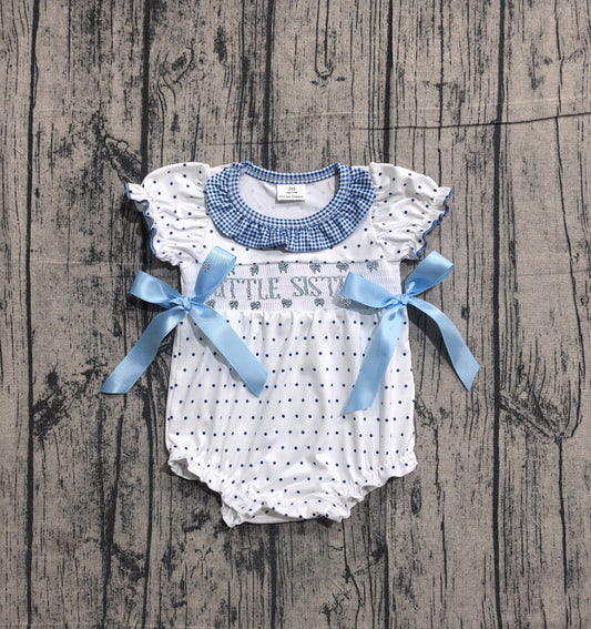 Little sister design toddle girl baby smocked romper preorder