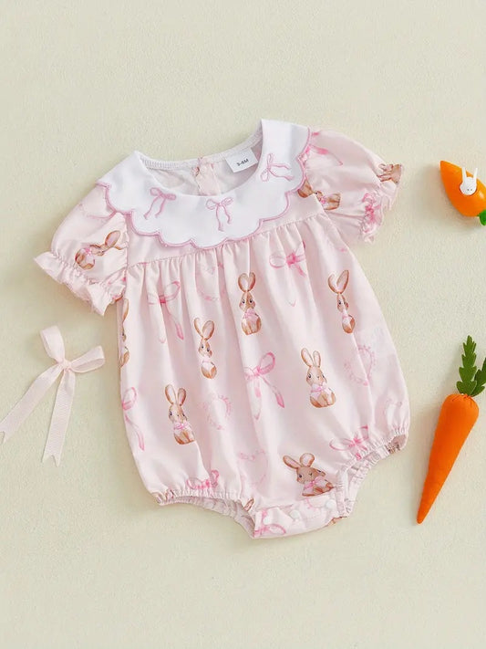Easter bunny design toddle girl baby romper preorder