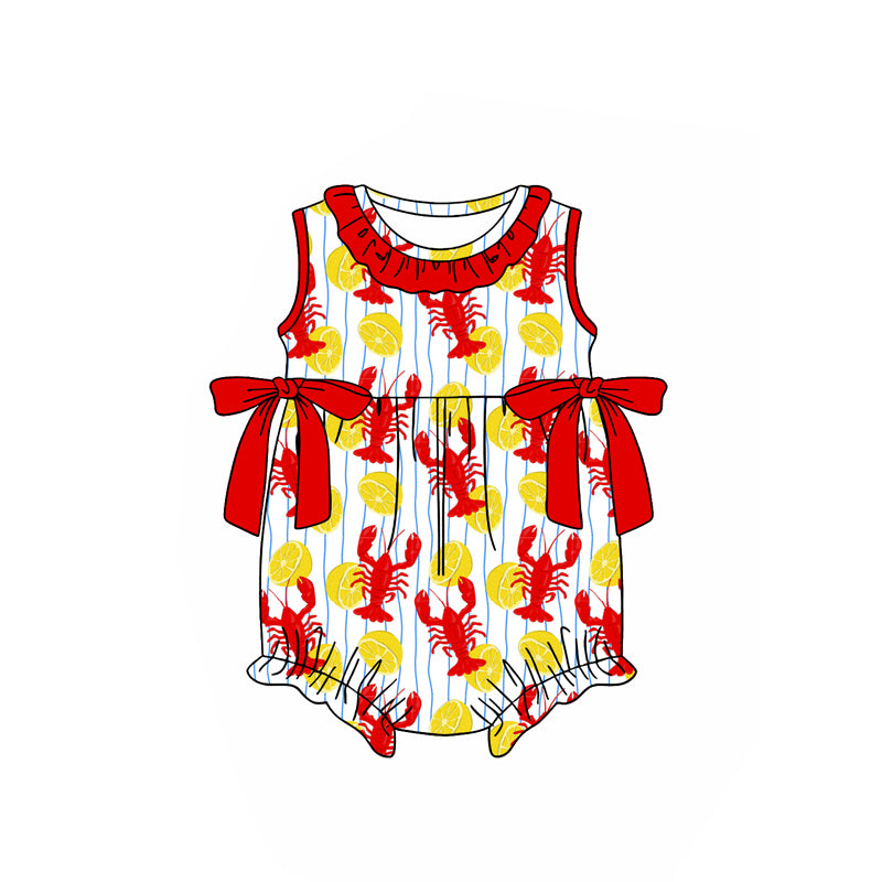 Crawfish design toddle girl baby romper preorder