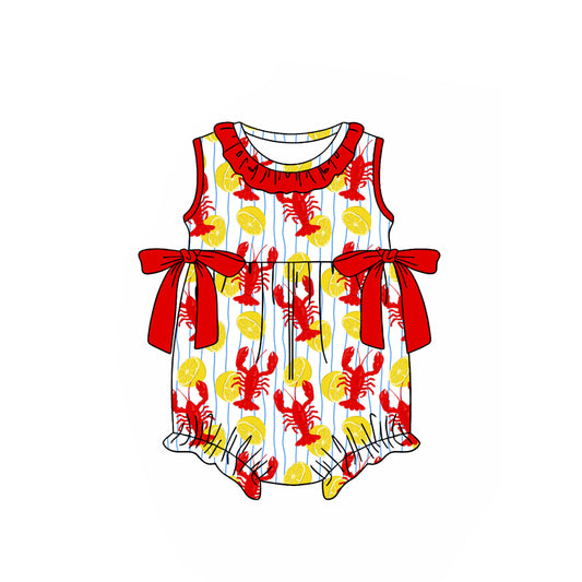 Crawfish design toddle girl baby romper preorder