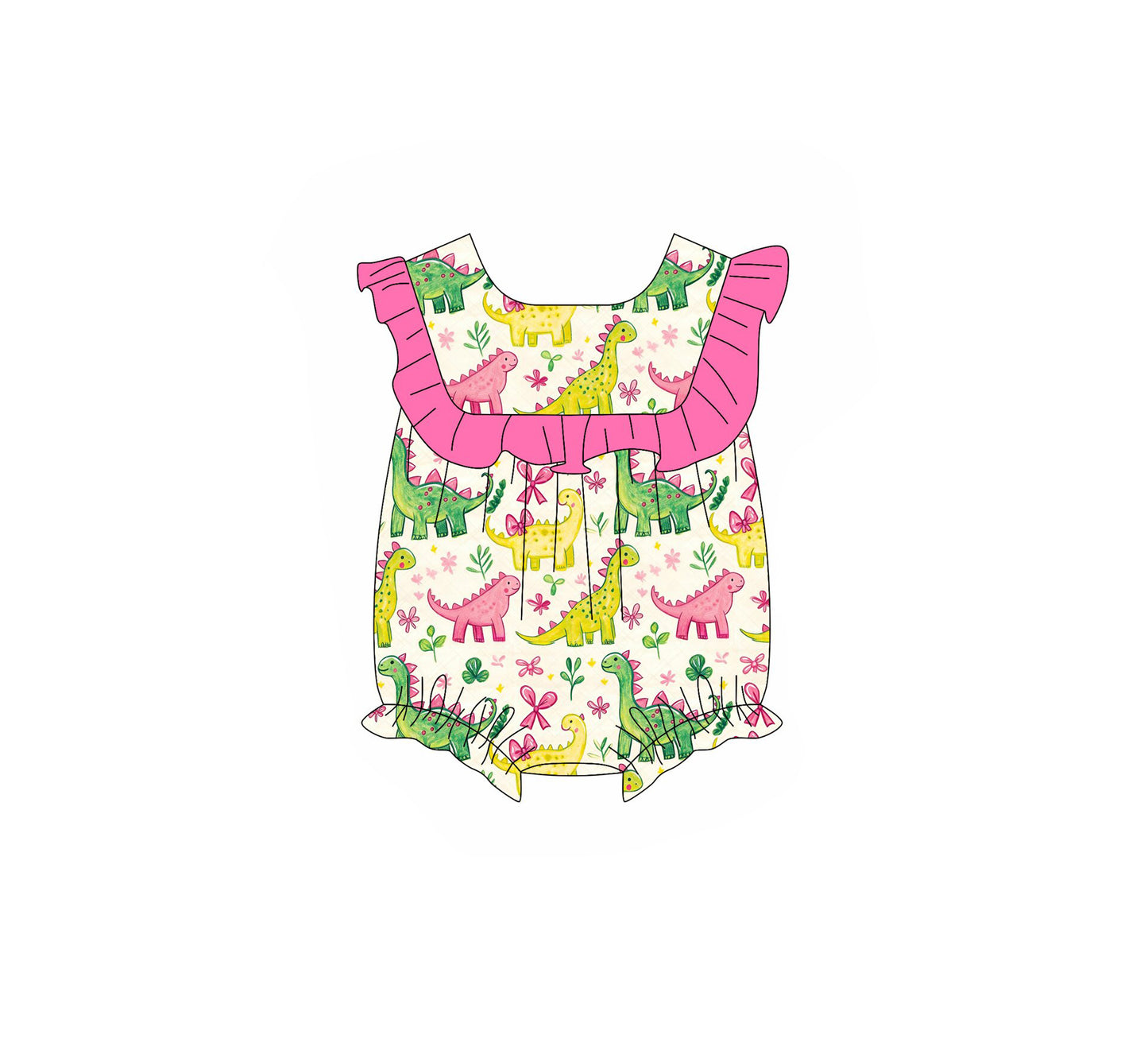 Dinosaur design toddle girl baby romper preorder