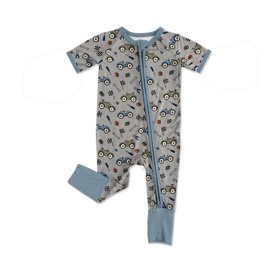 toddle boy short sleeve car design romper preorder