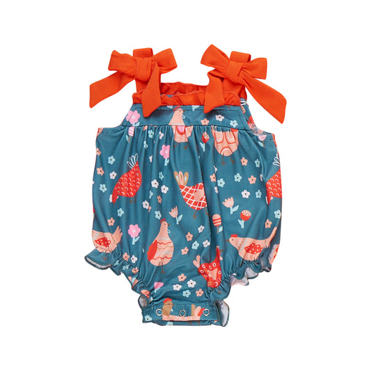 Farm chicken design summer romper preorder