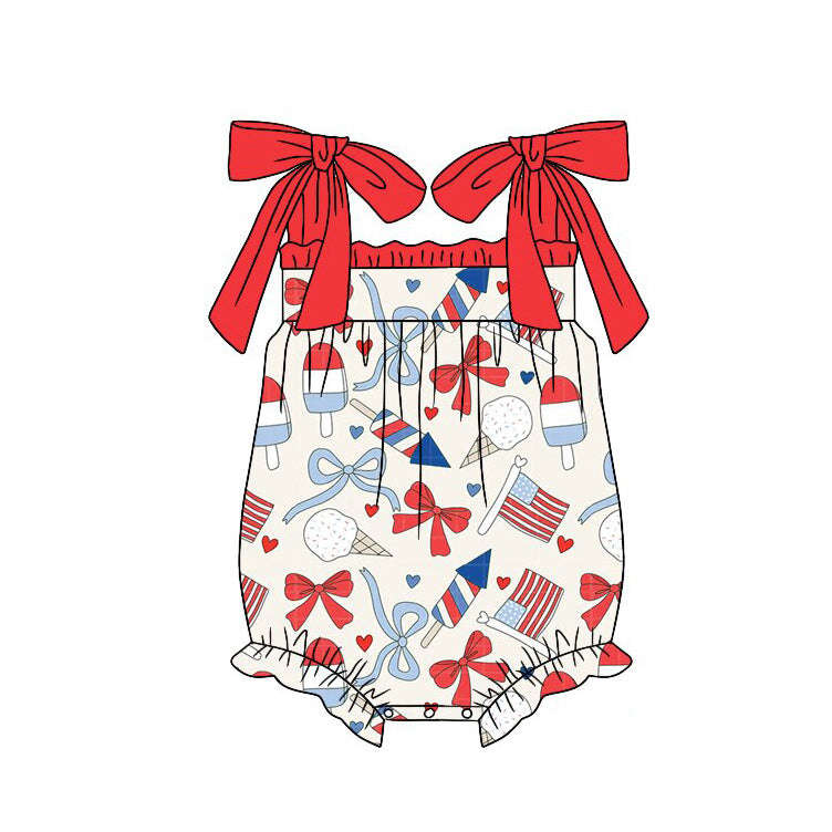 July 4th design girls summer romper preorder