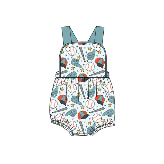 Baseball design boys  summer romper preorder