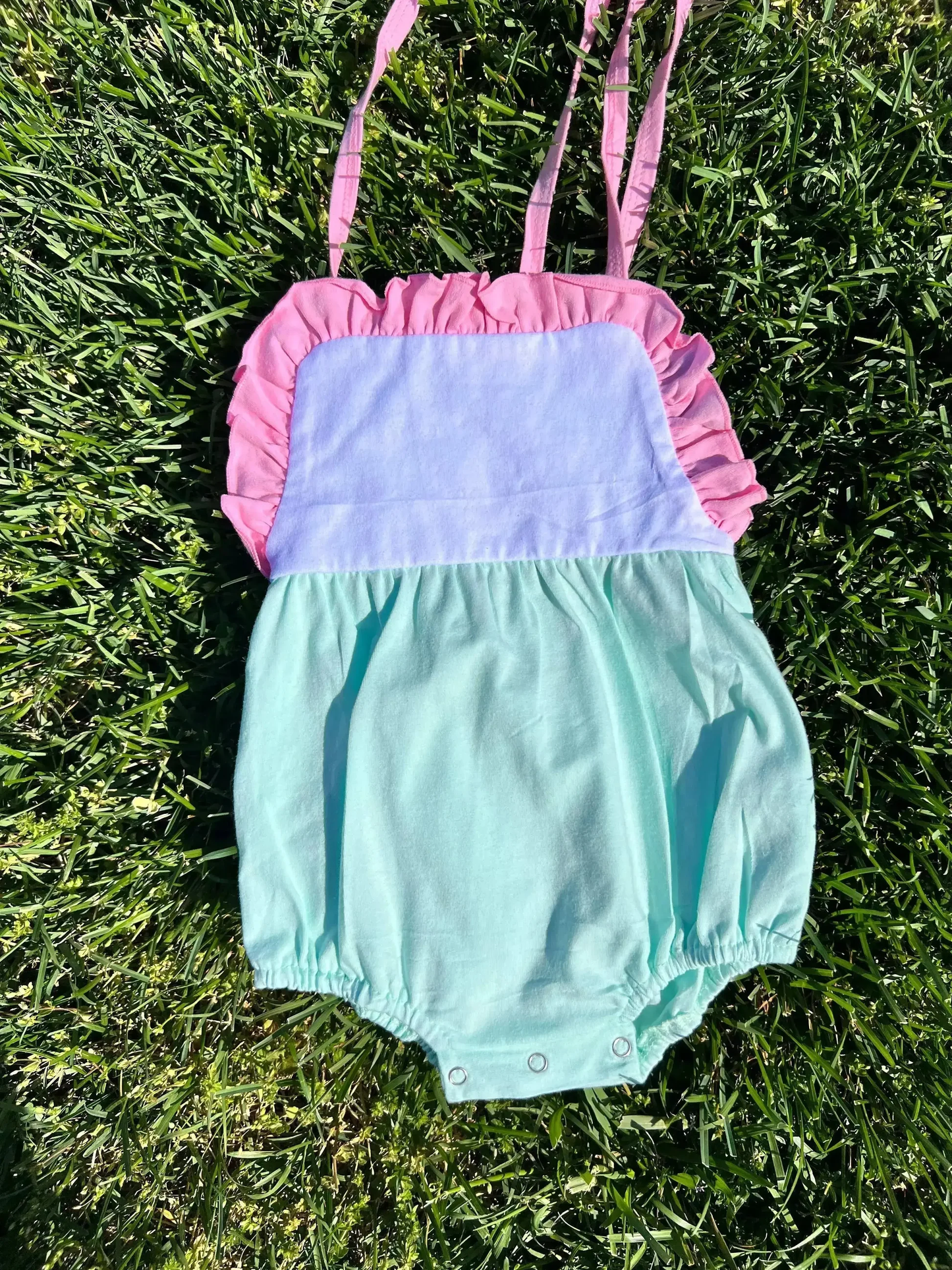 Pink blue color girls summer romper preorder